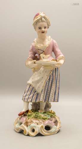 Figur eines Hausmädchens / A figure of a housemaid, wohl End...