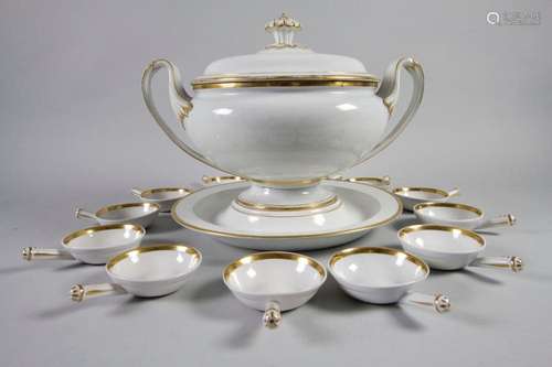 Empire Bowle mit 12 Trinkschalen / An Empire punchbowl with ...