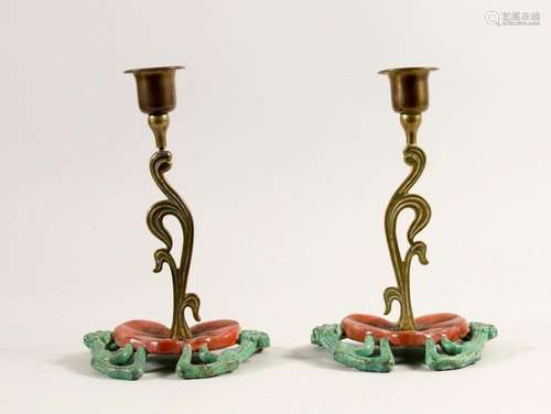 Paar Jugendstil Kerzenhalter / A pair of Art Nouveau candles...