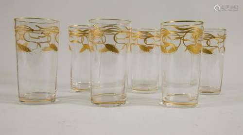 6 Jugendstil Gläser  Gerste  / 6 Art Nouveau glasses  Barley...