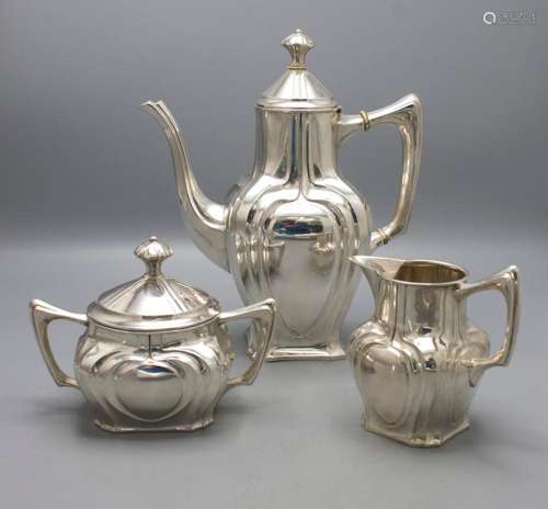 Jugendstil Teeservice / An Art Nouveau silver tea set, Wien,...