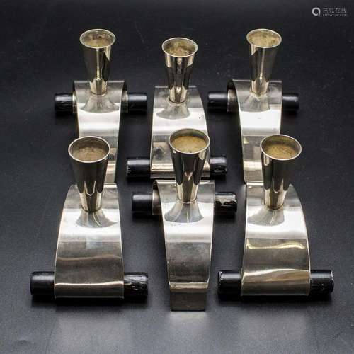 6 Art Déco Kerzenleuchter / A set of 6 Art Deco candlesticks...