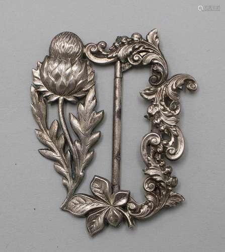 Jugendstil Gürtelschließe mit Distel / A silver Art Nouveau ...