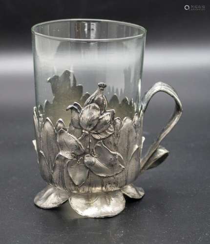 Jugendstil Teeglashalter / An Art Nouveau tea glass holder, ...