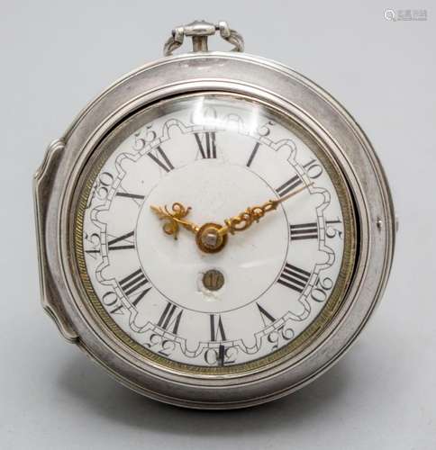 Taschenuhr mit Datum / A silver pocket watch, N. Weyland, Am...