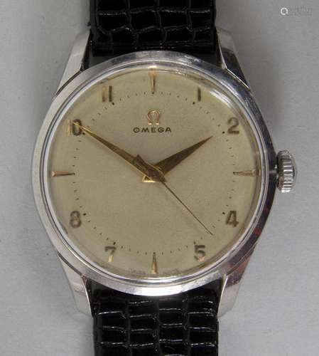 Herrenarmbanduhr / A men s watch, Omega, Swiss/Schweiz, um 1...