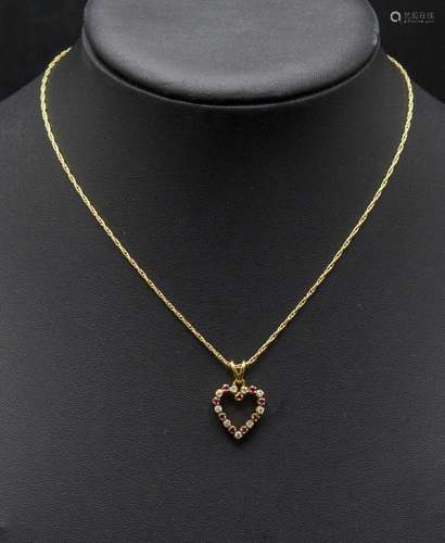 Goldkette mit Herzform-Anhänger / An 18ct gold necklace with...