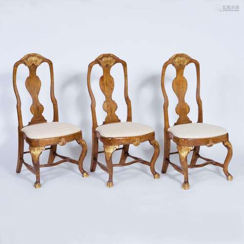 A Set of Three Baroque-Chairs.