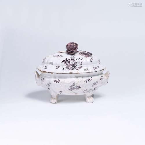 A Rococo Faience Tureen with Lid.