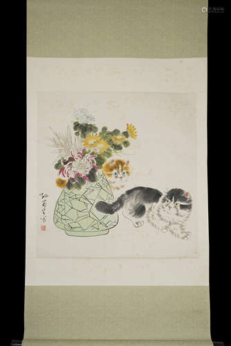 A Chinese Kitty painting，Sun Jvsheng