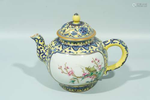 A Famille Rose Flower teapot