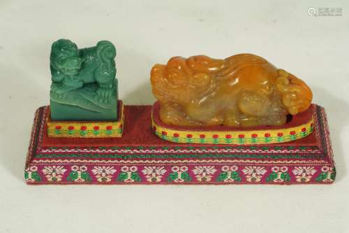 A Set of Shoushan stone Seals Ornament