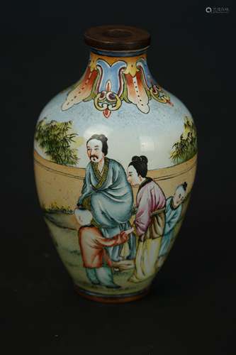 An enamel figure Snuff Bottle