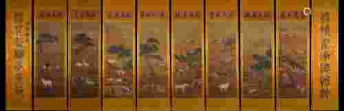 A set of Horses Painting Ten hanging scrolls, Lang Shining