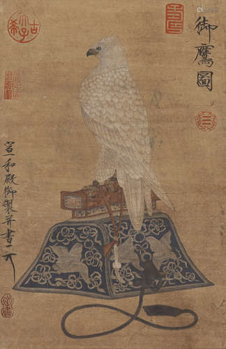 A Chinese Paiting of Songhuizong and Eagle