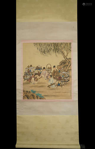 A Chinese Tea Tasting Painting,Jiao Bingzhen