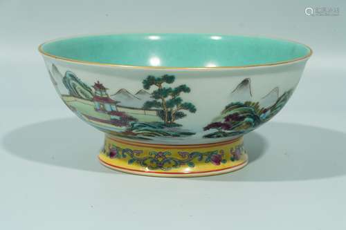 A Cloisonne  Landsacpe Bowl