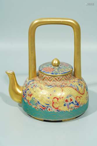 A Cloisonne Gilt-Decorated Pot