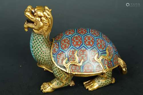 A Cloisonne turtle ornament