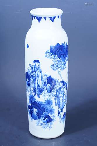 A Blue and White story Vase