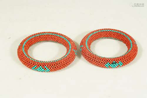 A Pair Of South red Agate Bracelets