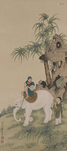 A Chinese Figure Painting，Leng Mei