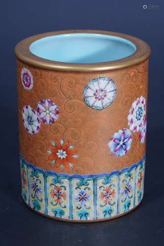 A Cloisonne  Flower brush pot