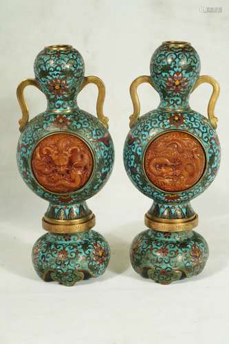 A pair of Cloisonne Vase