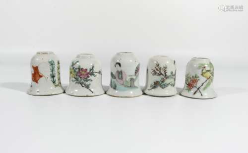 Five Famille Rose Porcelain Water Vessels, China
