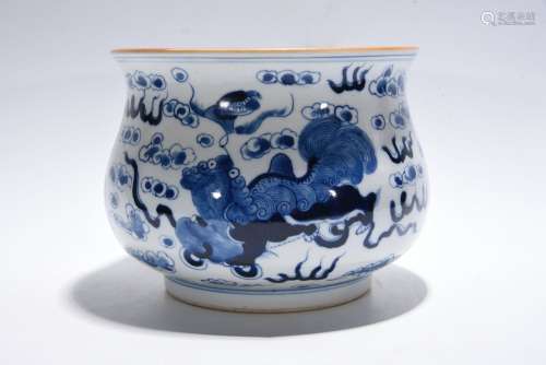 Blue And White Porcelain Incense Burner, China