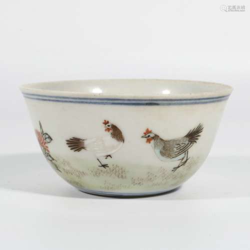 Famille Rose Porcelain Cup , China