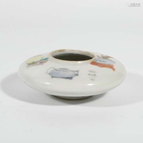 Famille Rose Porcelain Antiques And Curios Water Vessel , Ch...