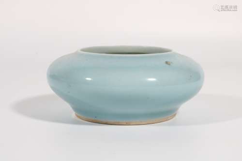 Blue Glaze Porcelain Water Vessel , China