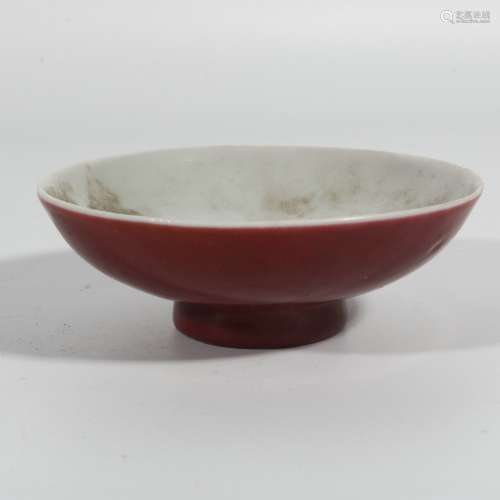Red Glaze Porcelain Dish , China