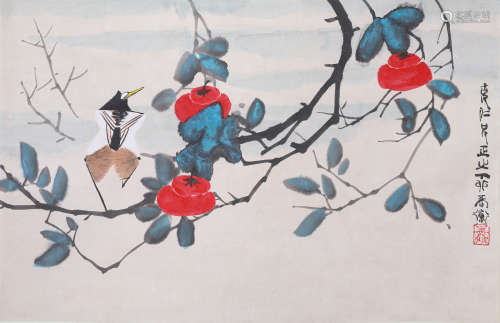 韩天衡花卉（lot031-042为同一藏家藏）纸本立轴