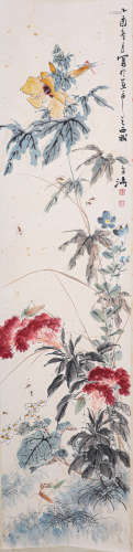 王雪涛花卉（lot089-116为同一藏家藏）纸本立轴