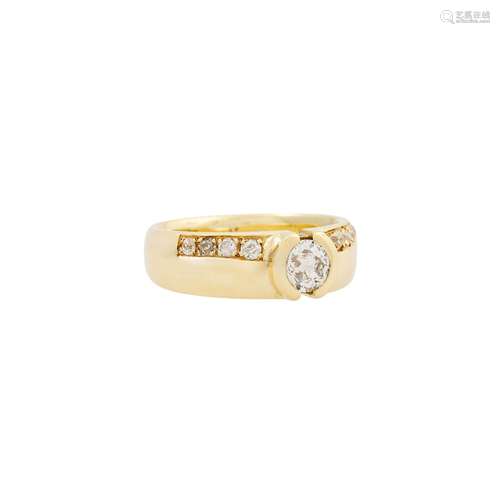 Ring mit Altschliffdiamant ca. 0,7 ct,