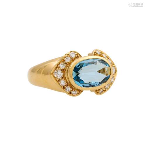 H.STERN Ring mit  Aquamarin und Brillanten von zus. ca. 0,3 ...