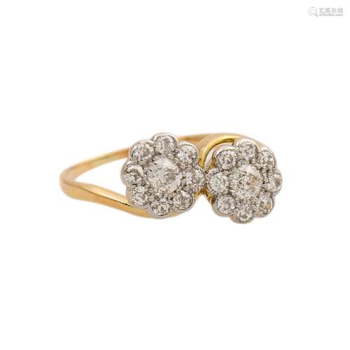 Ring mit Altschliffdiamanten von zus. ca. 0,3 ct,