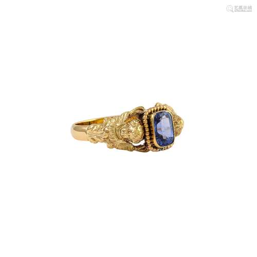 Ring mit synthetischem Saphir ca. 1,7ct, ,