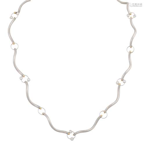 Collier mit 10 Brillanten zus. ca. 0,5ct,