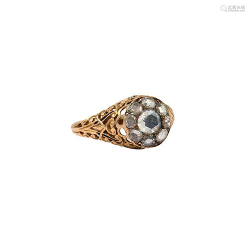 Ring mit Diamantrosen von zus. ca. 1,2 ct,