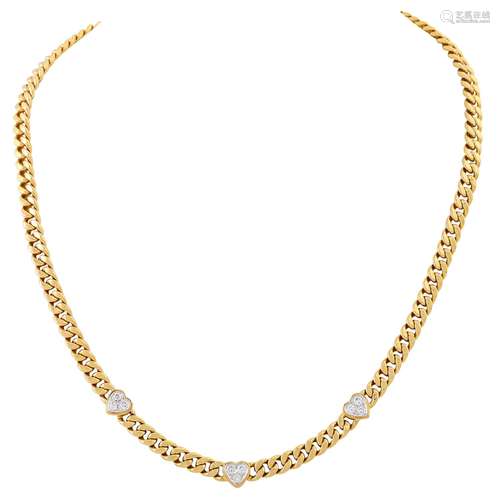 WEMPE Herz-Collier mit 9 Brillanten zus. ca. 0,4 ct,