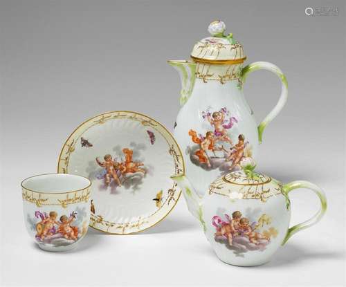 Four pieces from a Berlin KPM porcelain dejeuner with "...