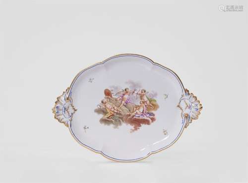 A Berlin KPM porcelain tray with putti