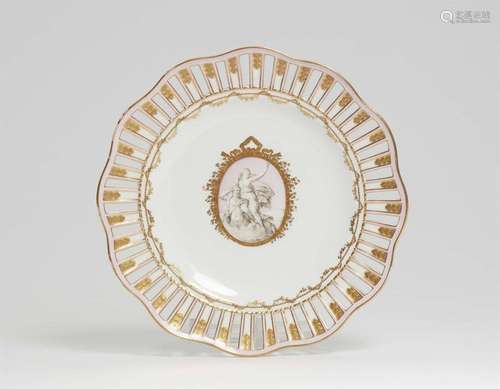 A Meissen porcelain dessert plate with Deianeira and Nessos