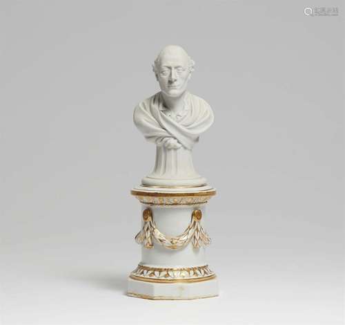 A Fürstenburg porcelain bust of Lavater