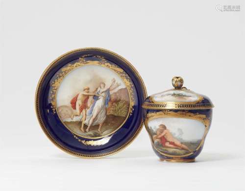 A Meissen cup and saucer with mythological decor
