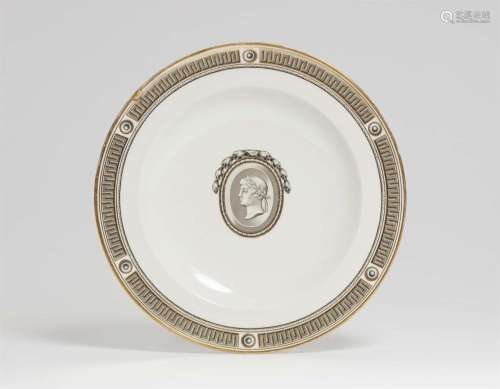 A Royal Vienna porcelain plate with a Neoclassical bust