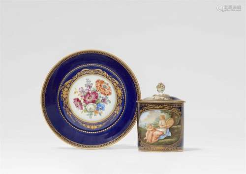 A Meissen porcelain cup and saucer with the Muse Erato